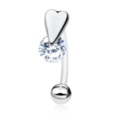 CZ Heart S316L Intimate Piercing INTP-06